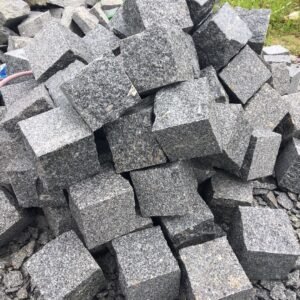 G341 Cube Stone Grey Granite Cobble Stone Cube Stone