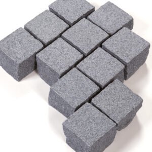 G654 Flamed Cobble Stone Flamed Surface Dark Grey Cube Stone