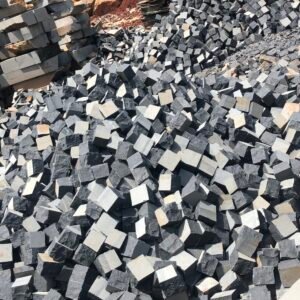 VN Black Basalt Cubes Black Cobble Stone Black Paving Stone